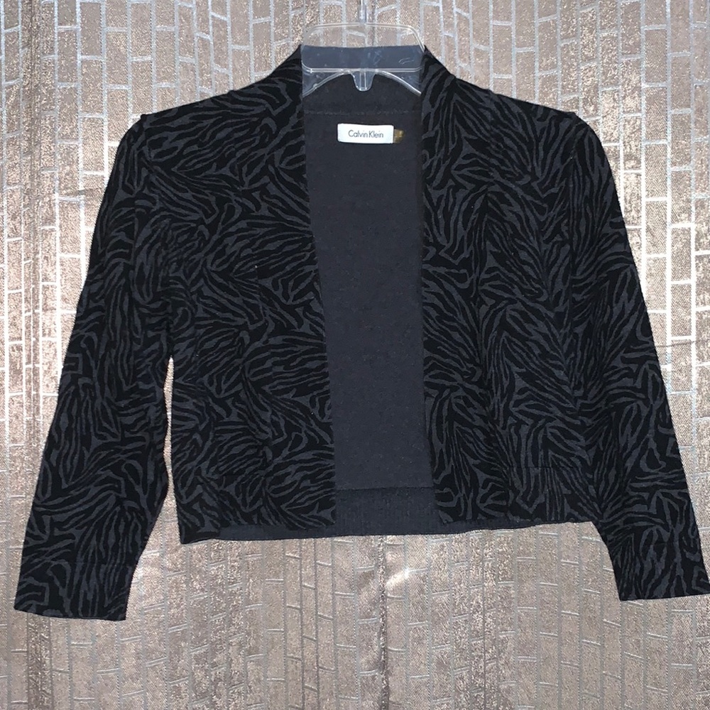CK Zebra crop cardigan